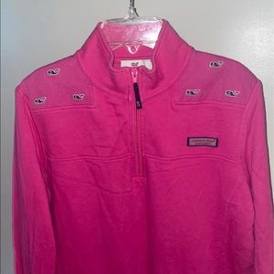 Medium Vineyard Vines Shep Shirt with embroidered whales
